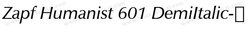 Zapf Humanist 601 DemiItalic字体转换